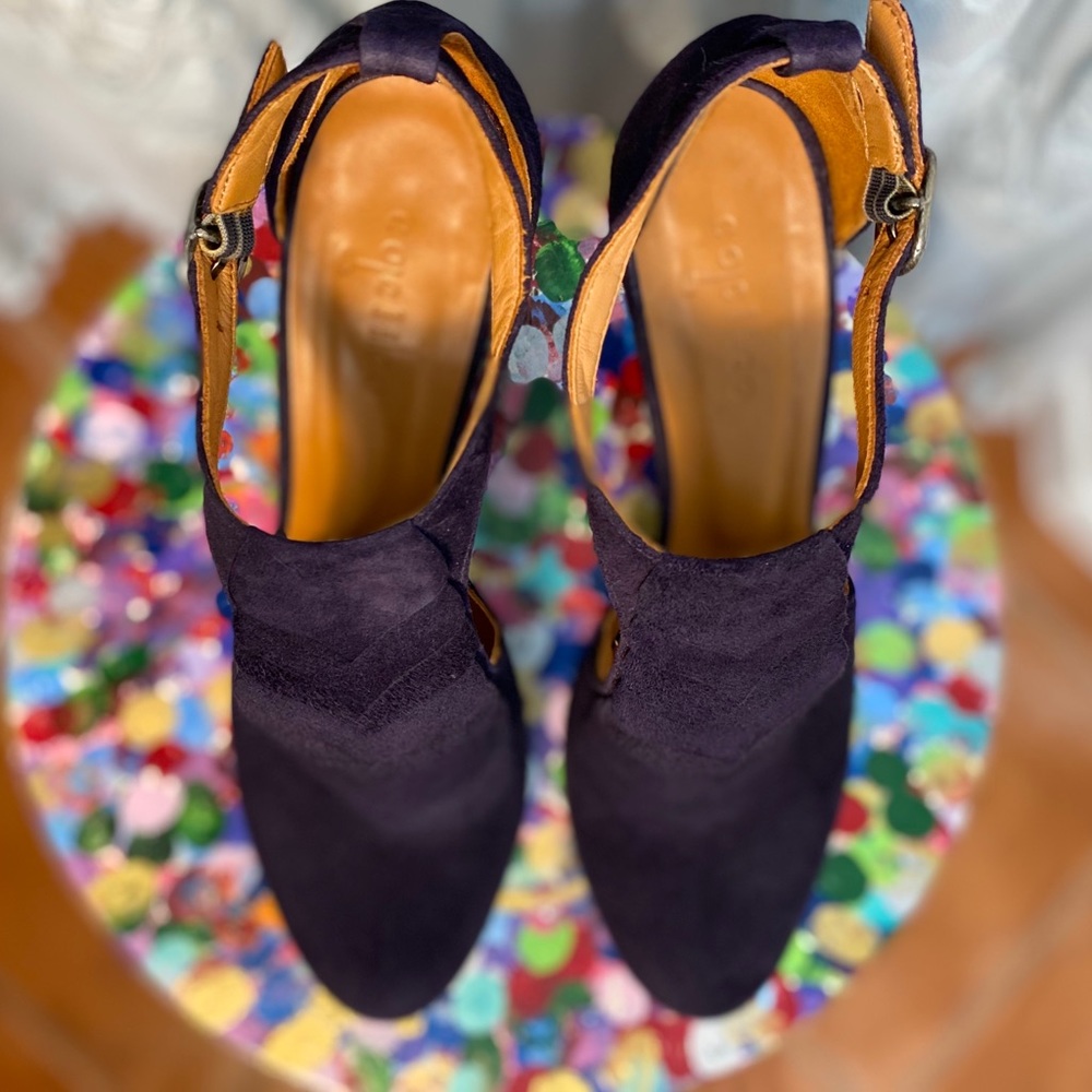 Anthropologie Sevilla (Oren) Heels by Coclico Purple Suede EUC 8.5 - Picture 4 of 12